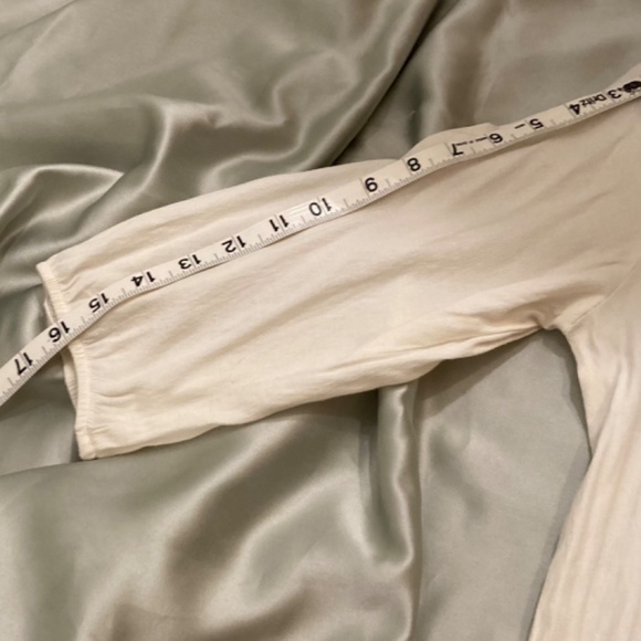 Zara Basic Ivory Cream Off White Blouson 3/4 Sleeve Peasant Blouse Size Small - Picture 7 of 8